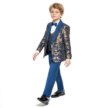 Boys Suit Set 4 Piece Slim Fit Formal Tuxedo for Weddings Ages 3–14
