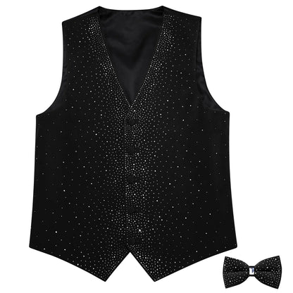 Men's Glitter Vest with Matching Bow Tie – Sparkly Sequin Style for Parties, Proms & Festive Events