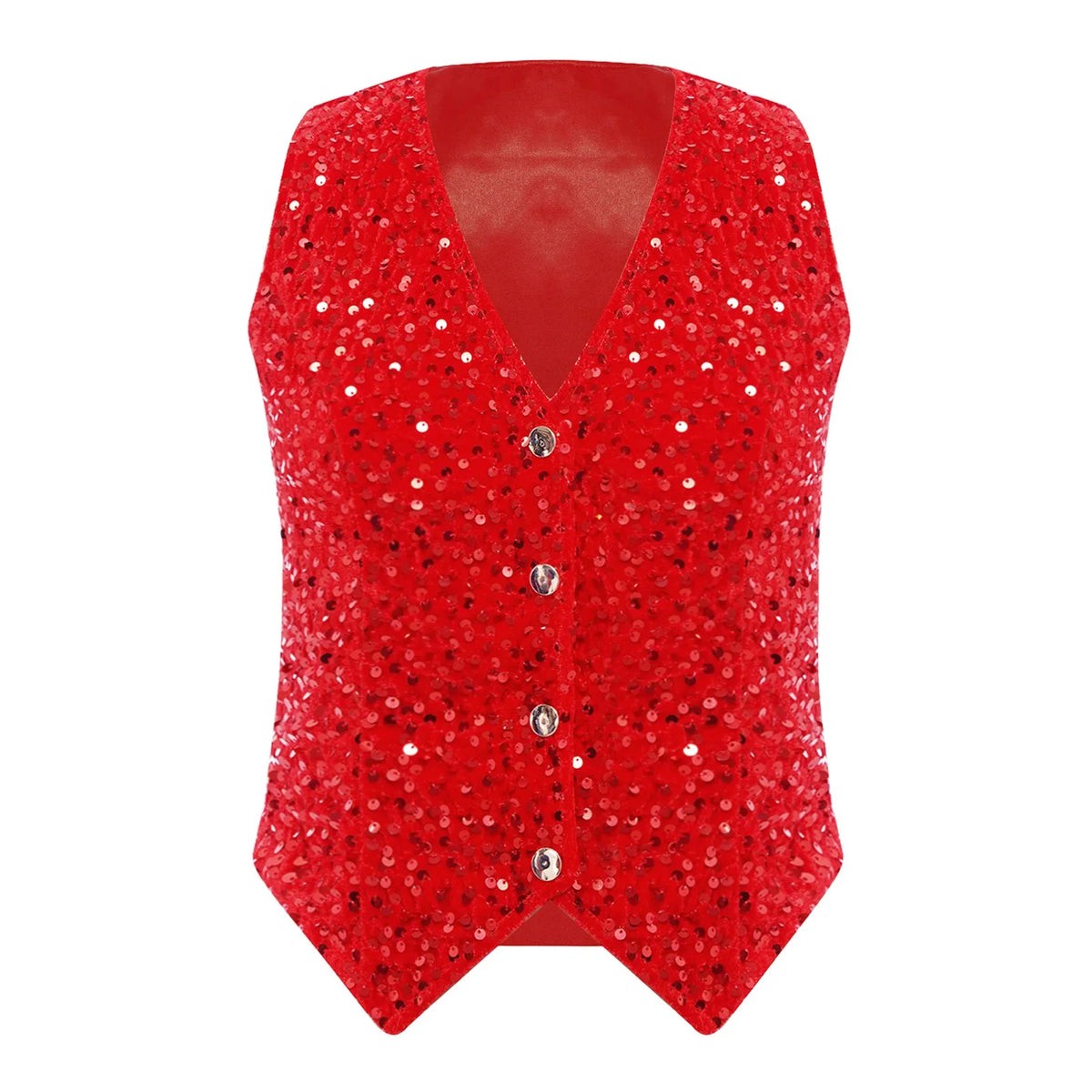 Women V-neck Sequins Vests Fashion Waistcoat Sleeveless Vest Party Tops Clubwear Lady Nightclub Disco Music Festival Outfit