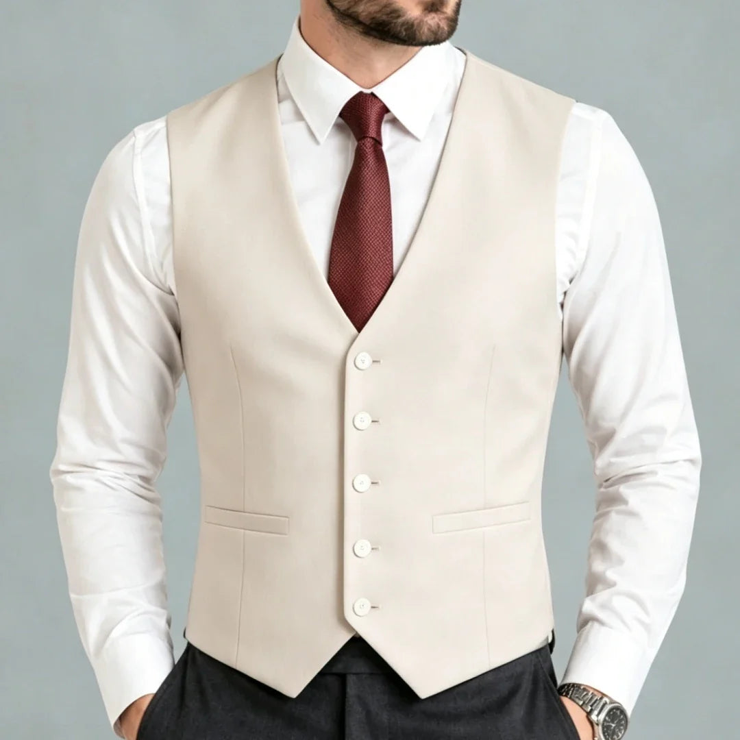 Men Suit Vest – Single Breasted Formal Waistcoat for Men