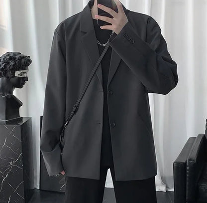 Men Korean Style Casual Blazer 2026 Spring Autumn Wrinkle Free Trendy Ins Couple Jacket Fashion Suit Coat