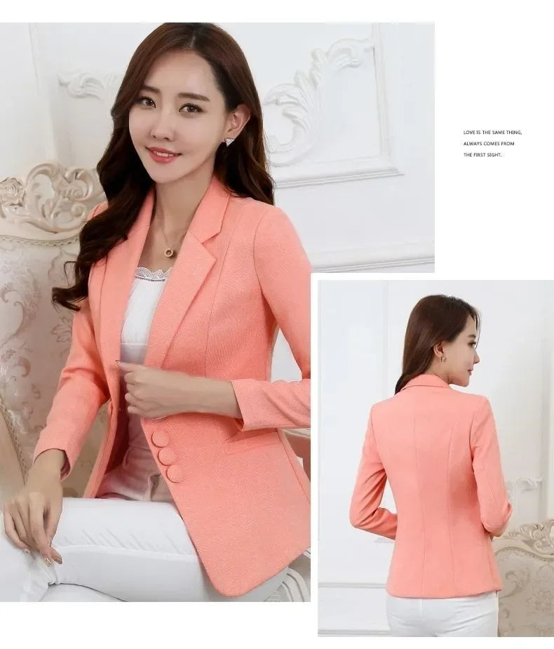 Fashion Women Blazers Jackets Work 2025 Office Lady Suit Slim Single Breasted Business Female Blazer Coats Formal Veste Femme