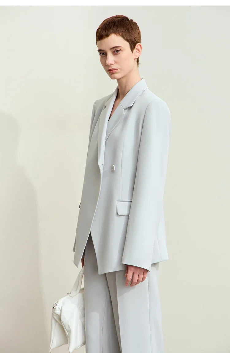 Minimalism 2024 Autumn New Blazers Women Notched Basic Quality Fashion Long Professional Jacket Women's Clothing 12443051