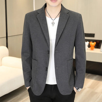 Blazer Men Business Gentleman Leisure Korean Wedding Fashion Trend, Slimming, Versatile, High-end Casual, High-end Woolen Blazer