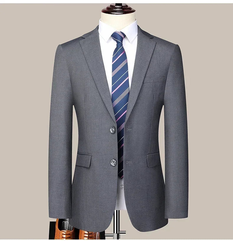 Men's Suit Blazer and Pants Smart Casual Slim Fit Wedding Business Formal Set