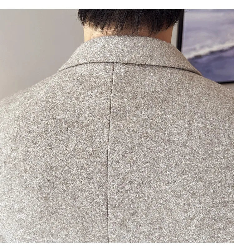 High Qualitys Thickened Wool Suit Jacket Autumn Winter New Luxury Solid Color Formal Men Business Slim Fit Social Party Tuxedo