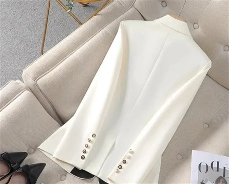 Fashion Red Black Beige Women Pant Suit 2 Piece Set Office Ladies Female Business Work Wear Formal Blazer Jacket And Trouser