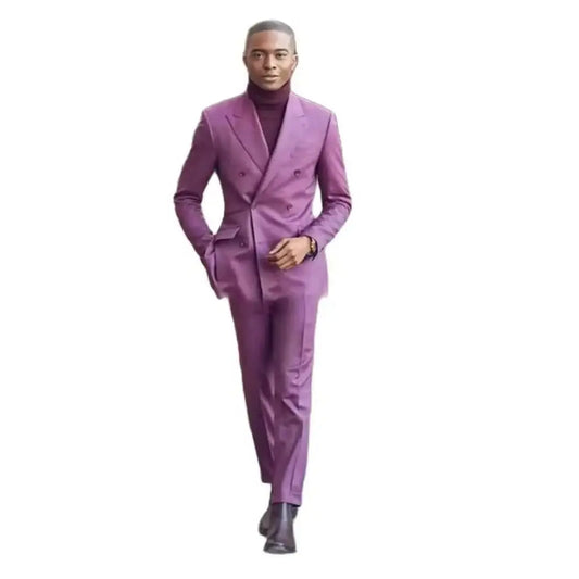 Men's Blazer Formal Terno Suits African Long Jacket Two-Piece Set Coat And Pants Single Breasted Stand Lapel Clothing Costume Ho