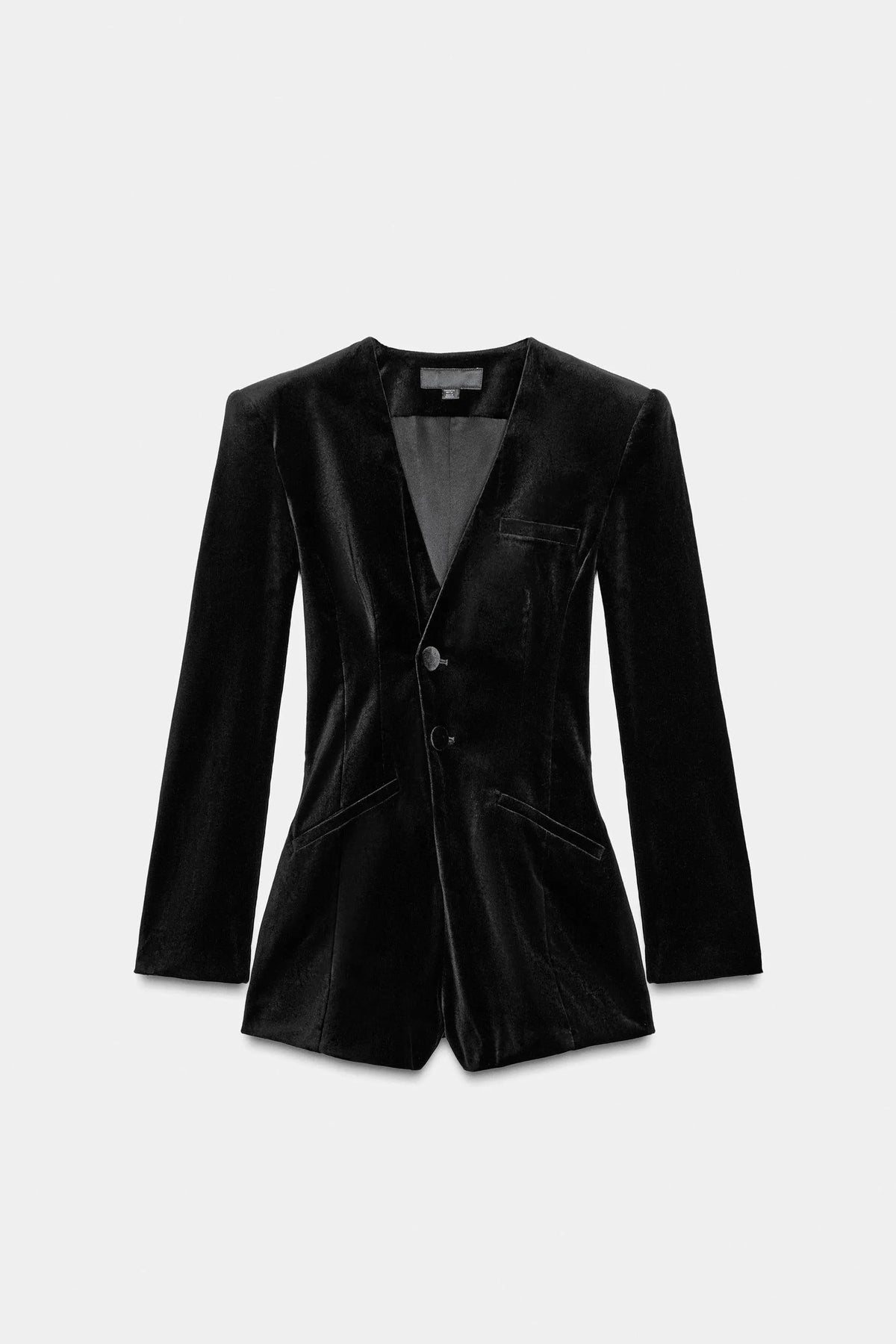 Spring 2026 Dark Style Short Velvet Suit One-Piece Pants Women Slimming Long Sleeve Business Casual Fashionable Tracksuit