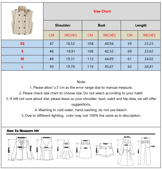 2026 Autumn Women Stand Collar Double Breasted Vest Epaulet Decor Ruched Hem Sleeveless Cropped Waistcoat Casual Outer Top