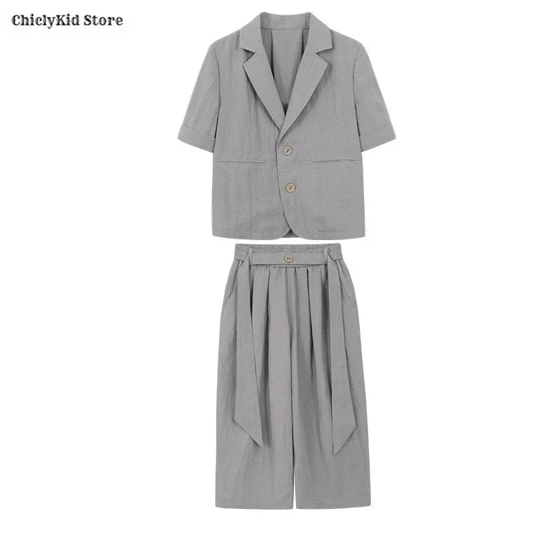 Boys Solid Short Sleeves Blazer Jack Vest Pants Children Suit Waistcoat Wedding Clothes Sets Toddler Formal Dress Kids Tuxedos