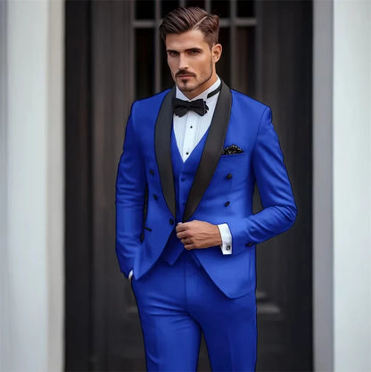 Men's 3-Piece Suit – Slim Fit Jacket, Trousers & Waistcoat for Wedding & Formal Occasions