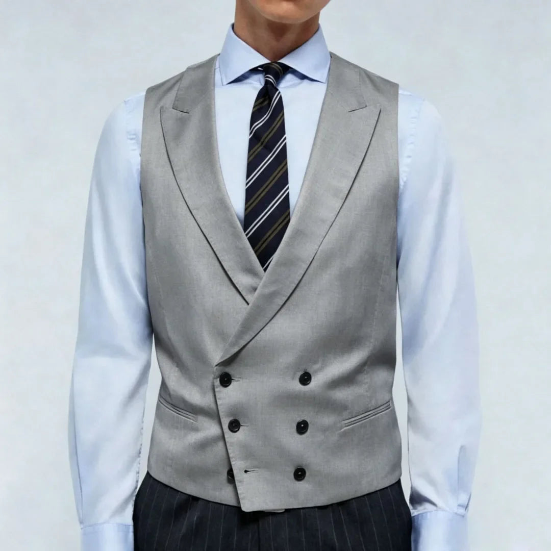 Men Vest Double Breasted Lapel Waistcoat for Wedding & Formal Occasions – Multi-Color