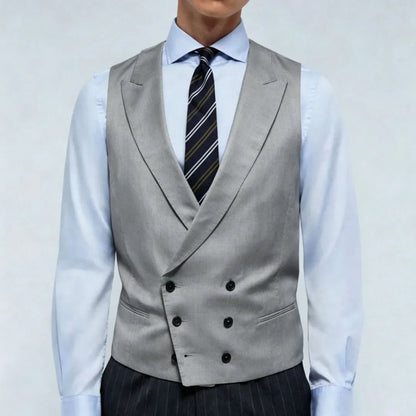 Men Vest Double Breasted Lapel Waistcoat for Wedding & Formal Occasions – Multi-Color