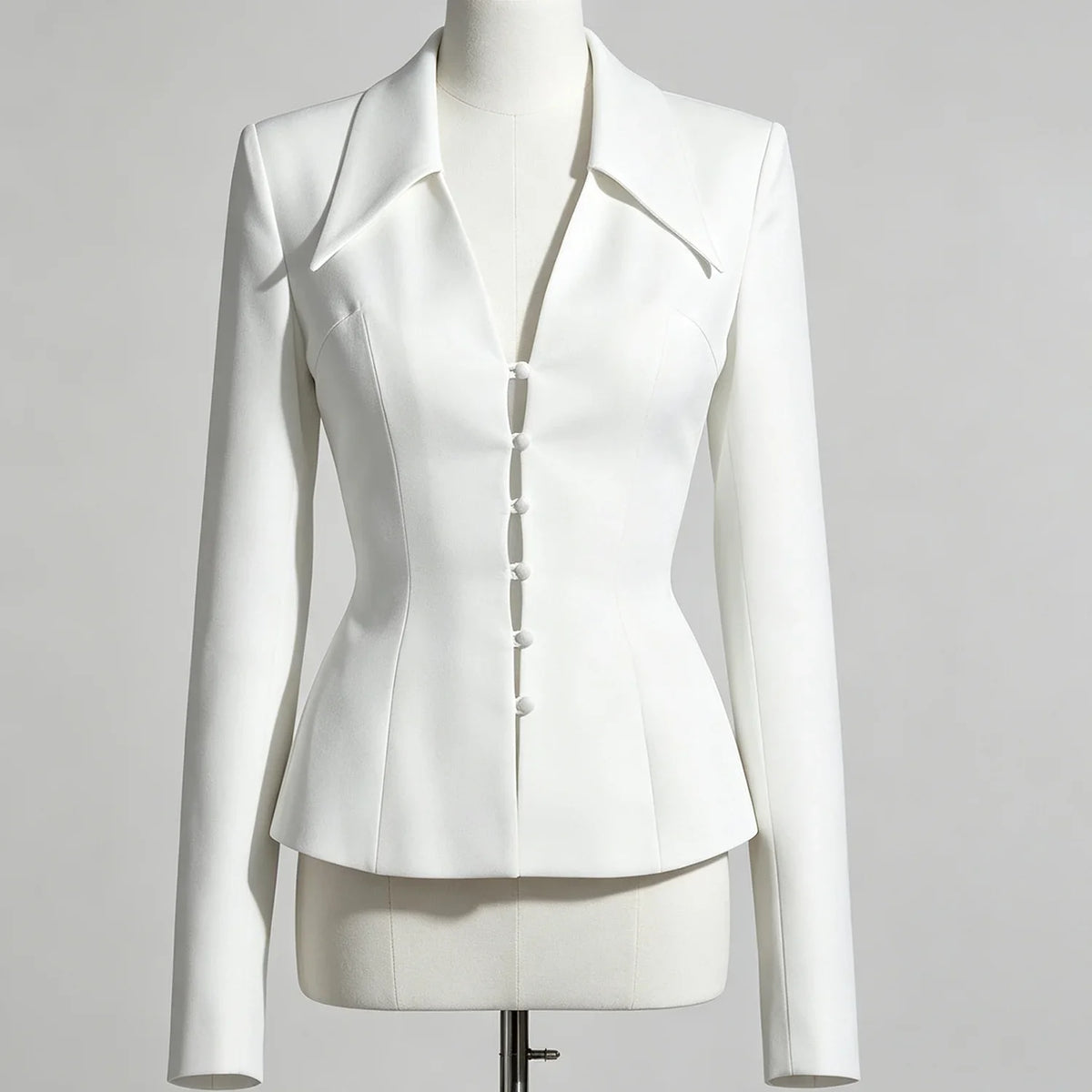 2026 New2Pcs Outfit, Slim Cut Deep V Blazer+Mini Skirt, Structured Shoulder, Elegant Suit for Club Date Cocktail Party