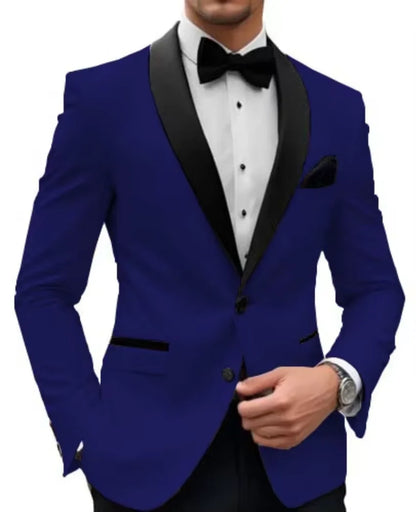 Formal |Wedding Men Suit Jacket Slim Fit Long Sleeve Shawl Lapel Single Breasted Blazer Business Coat Work Office Jacket Outwear
