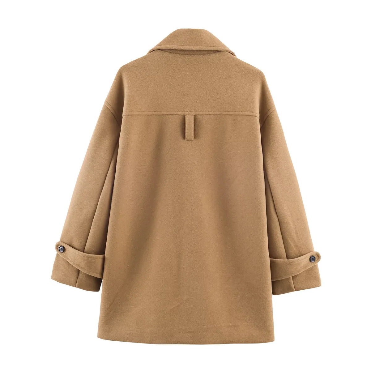 Women's Khaki Woolen Overcoat Korean Style Elegant Long Sleeve Warm Long Outerwear Vintage Harajuku 2000s Fashion Clothes Winter