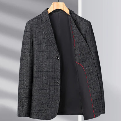 For the Autumn and Winter of 2025, Middle-aged and Elderly Men's Business and Casual Woolen Suit Jackets for Dads
