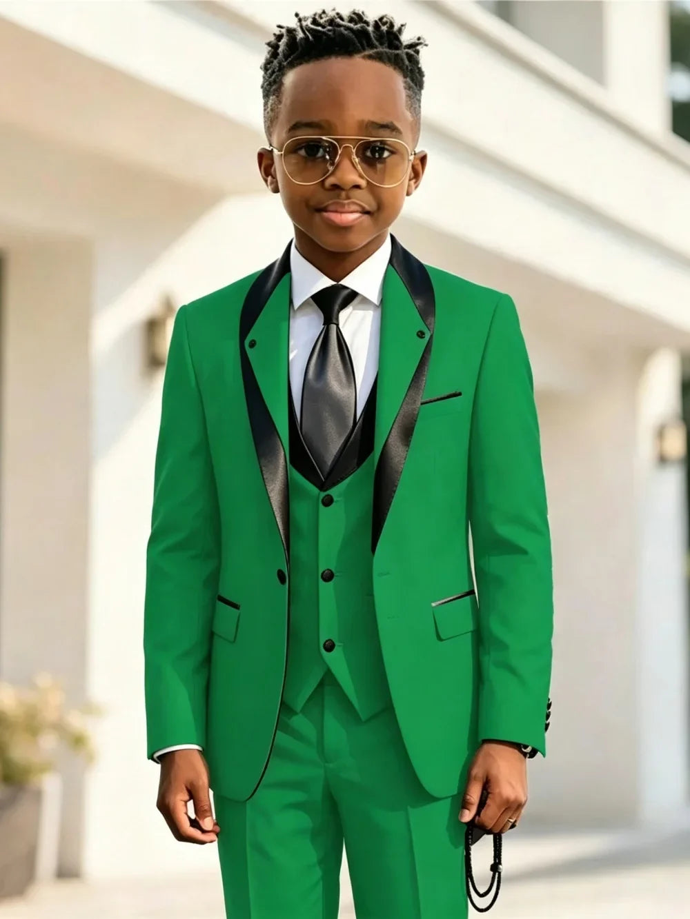 Handsome Boys Slim Fit Suits 3 Pieces Christmas Party Wear High Quality Kids Formal Suit Set Wedding Ring Bearer Outfit 2-20T