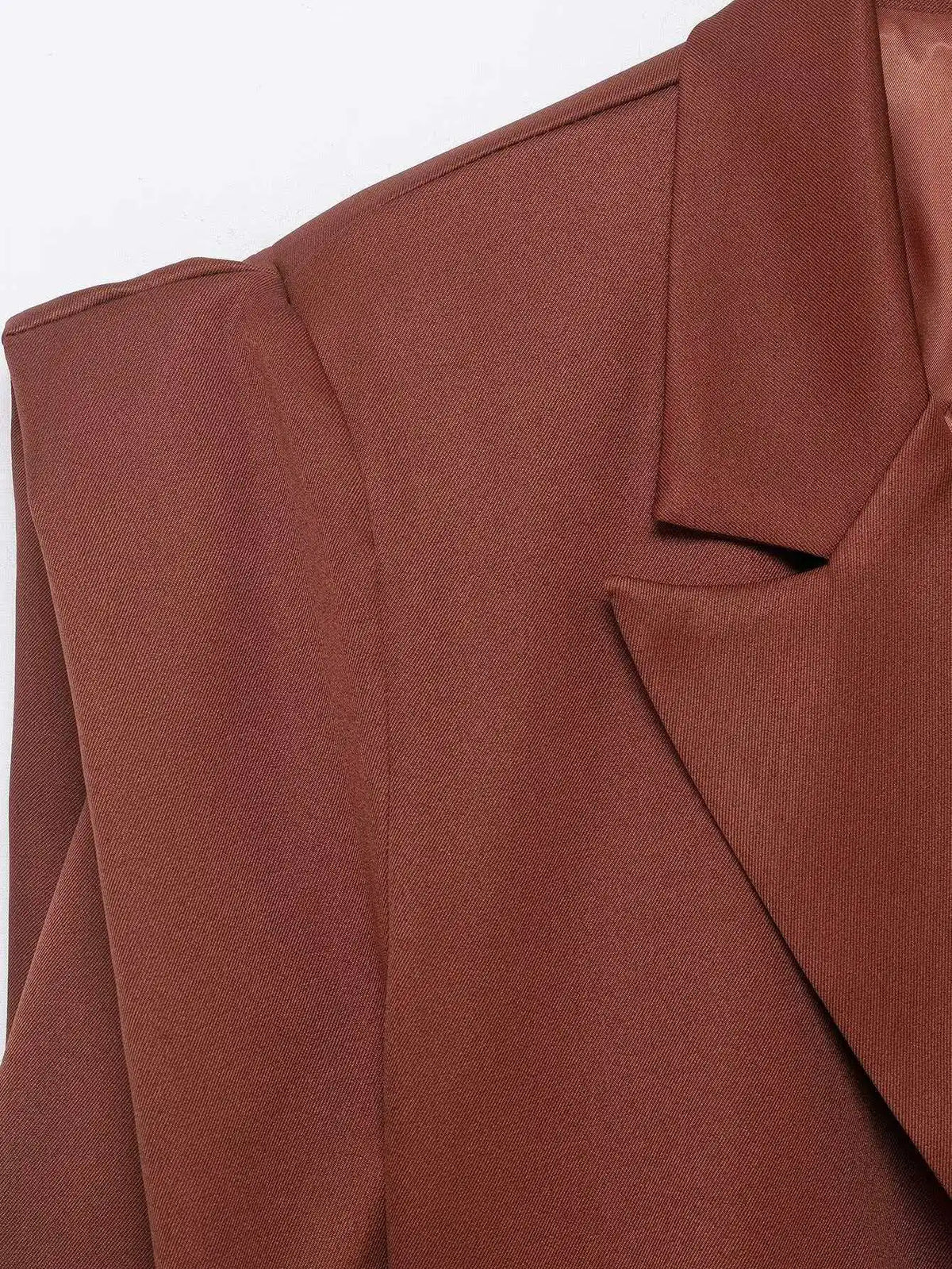 Spring Autumn New Women Blazer Notched Collar Single Button Flying Sleeve Solid Color High-End Elegant Fashion Coat HK18181