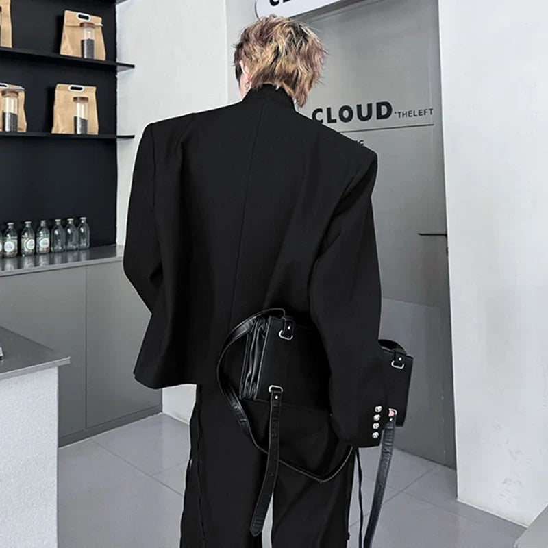 2025 New Handsome Luxury Patchwork Decorate Stand Neck Casual Jacket Men Original Luxury Male Blazer Coat Clothes JY3789