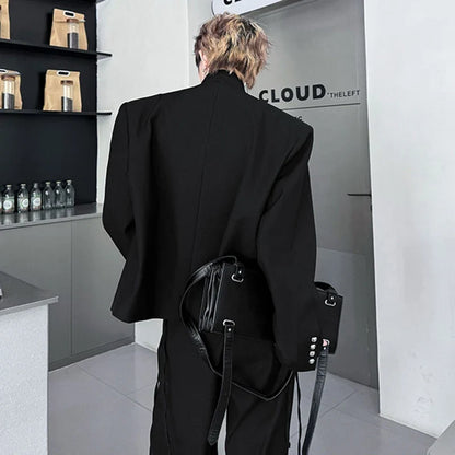 2025 New Handsome Luxury Patchwork Decorate Stand Neck Casual Jacket Men Original Luxury Male Blazer Coat Clothes JY3789
