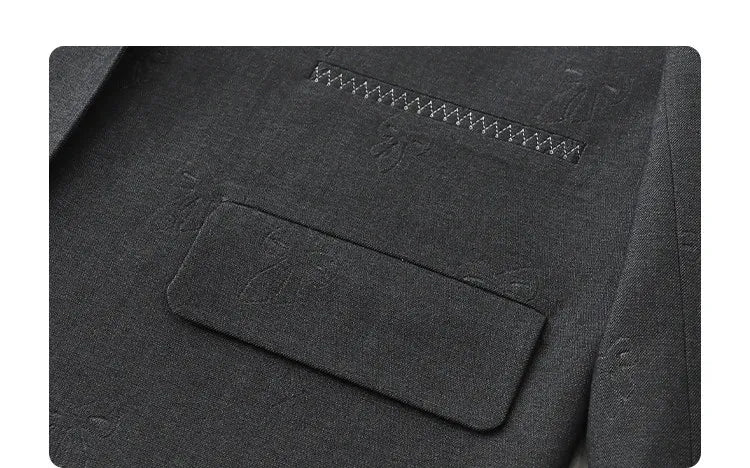 Fashion Women Blazers Loose Casual Design Bow Embossed Office Ladies Suit Jacket Gray Spring Autumn 2026 Female Coat