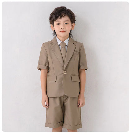 Child School Uniform Girls Korean Jacket Pleated Dress Summer Outfits Boys Blazer Formal Suits Shorts Kids Student Clothes Sets