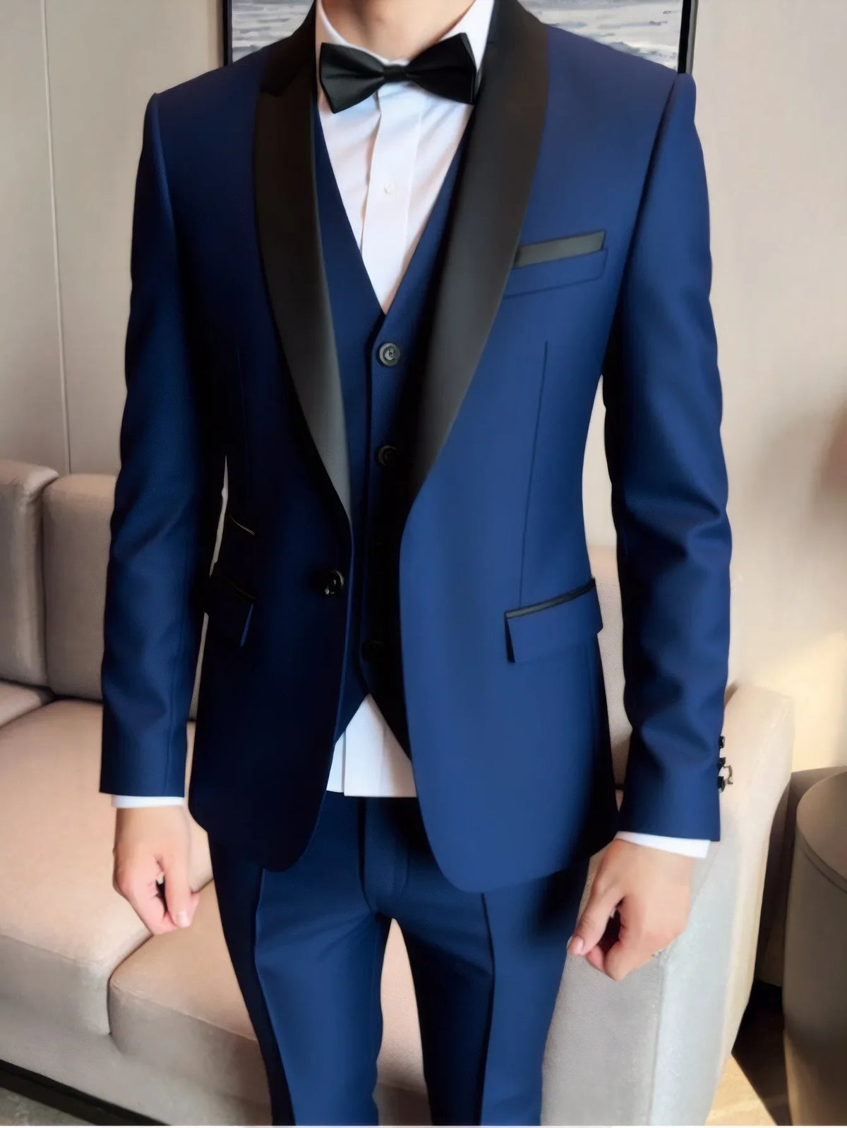 Beige Suit Men Business Tuxedos Formal 3 Piece Set Jacket Vest Pants Single Breasted Groom Groomsman Prom Wedding Party 2025 New