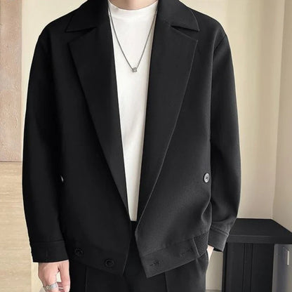 TikTok Trend Men's Autumn Designer Cropped Blazer High-End Casual Jacket Fashion Short Suit Outerwear