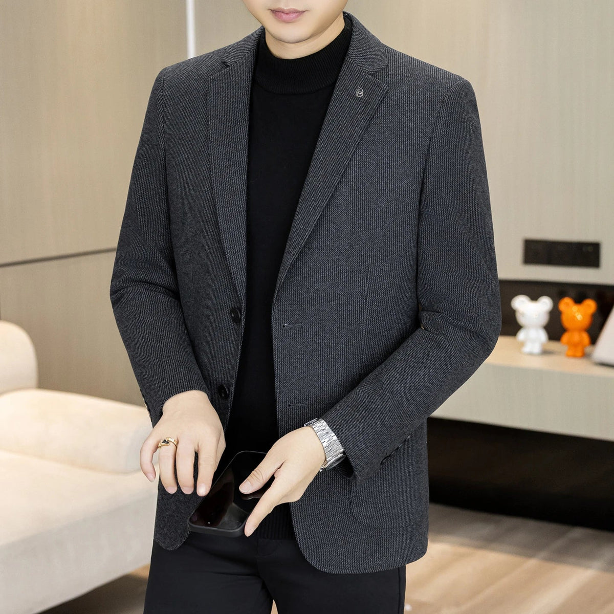 High-Quality Fashionable Autumn Winter New Design Casual Men's Suit Jacket Trendy Versatile Outerwear for Business And Casual We