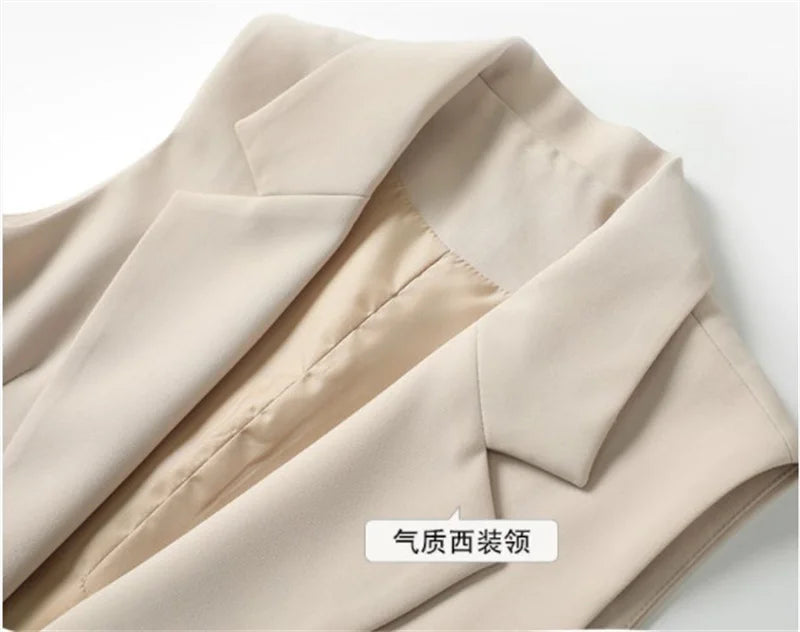New Fashion Korean Women Vest Spring Autumn Suit Vest Sleeveless Jacket Cardigan Slim Fit Waistcoat High Quality Office Clothing
