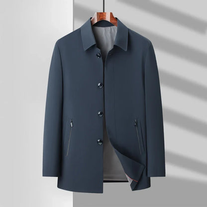 Men's 2025 Spring Fashion Handsome Trend Solid Color All-in-One Casual Business Jacket Loose Simple Lapel Top Coat