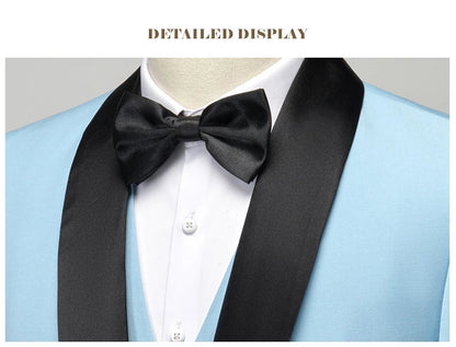 Men's Slim Fit Formal Suit Set – Blazer, Vest & Pants for Weddings & Parties