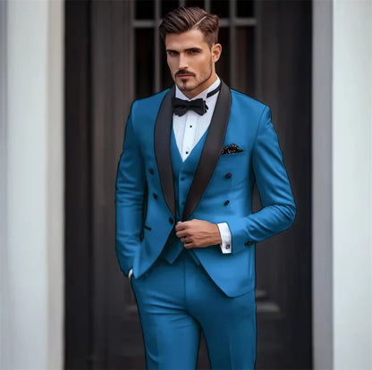 Men's 3-Piece Suit – Slim Fit Jacket, Trousers & Waistcoat for Wedding & Formal Occasions