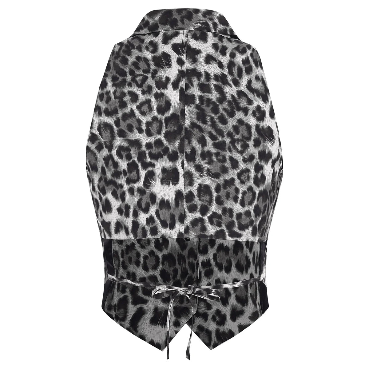 Office Lady Fashion Vest Streetwear Leopard Print Women's Waistcoat Button-down Vests Lapel Tank Top V Neck Vest Workwear Mujer