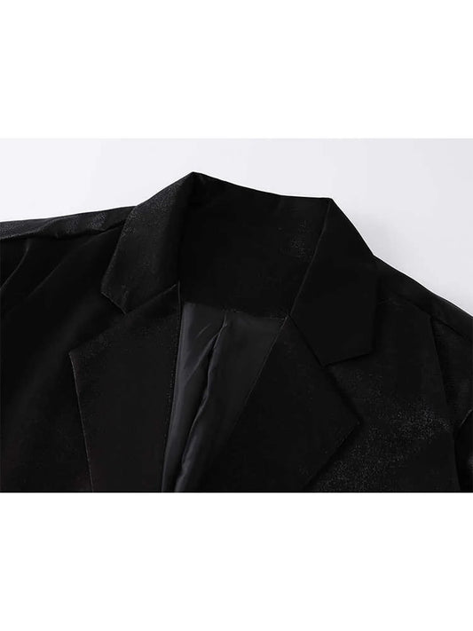 Women's Black Gothic Blazer Jacket Vintage Outerwear Harajuku Long Sleeve Oversize Casual Suit Coat Y2k Emo 2000s Clothes Autumn