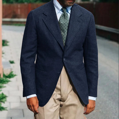 Men's Wool Blazer Single Breasted Slim Fit for Wedding Office and Party Wear