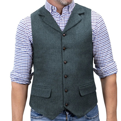 Men's Formal Vest | Single Breasted Lapel Waistcoat for Weddings & Business
