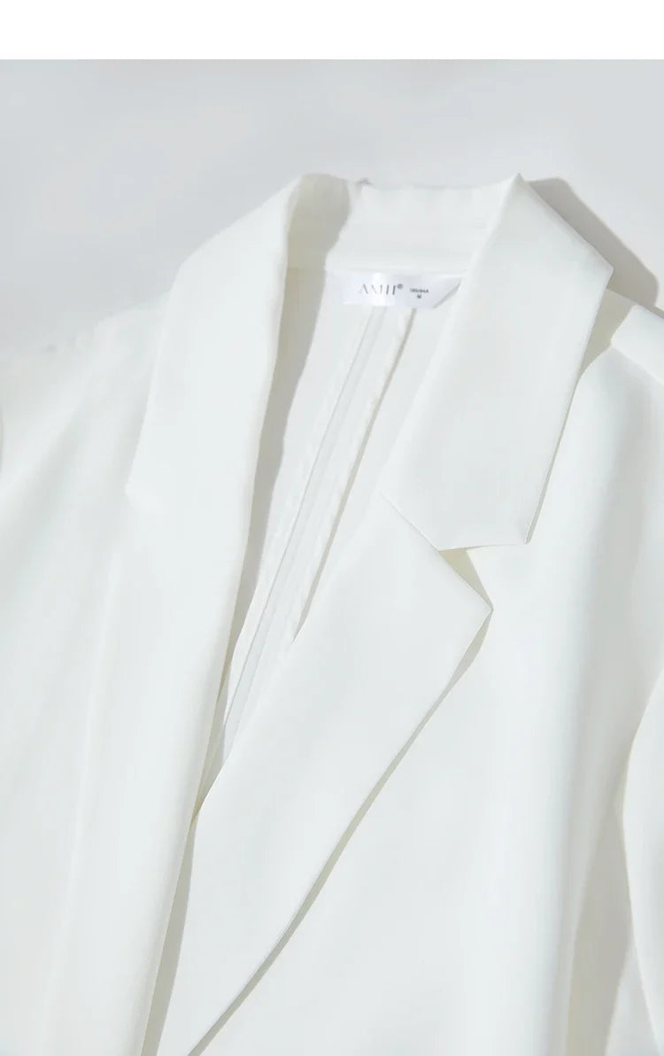 Minimalist Women's Blazer Mujer 2025 Autumn New Solid Loose Seven-quarter Sleeve Lapel Button Commuter Suit Jacket 12512019