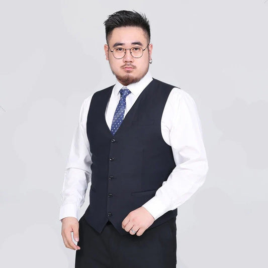 Men's Suit Vest Plus Size Single-Breasted Waistcoat Black Smart Casual Wedding Business