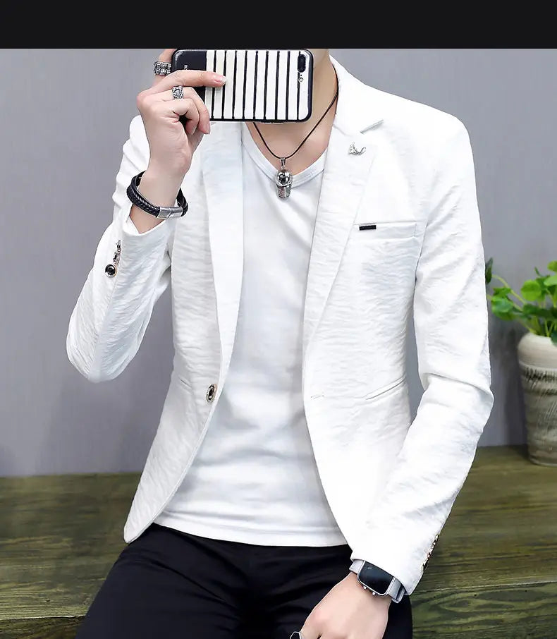Blazer: Outdoor Fashion, Business-style, Gentleman's Wedding Host, Campus Casual, Relaxed, Korean-style, Youthful Men's Blazer