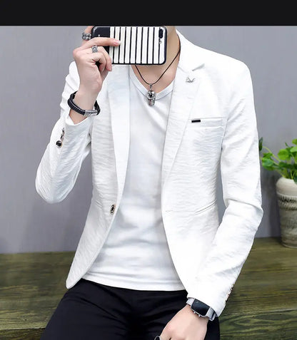 Blazer: Outdoor Fashion, Business-style, Gentleman's Wedding Host, Campus Casual, Relaxed, Korean-style, Youthful Men's Blazer