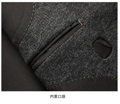 Men's Classic gray Business Casual Blazer Slim Fit Single-Breasted Suit Jacket with Notch Lapel for men Office and Formal Events