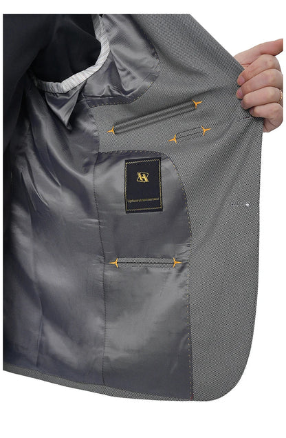 Men's bird's eye pattern high-end craftsmanship summer thin suit set, two-piece wedding banquet business casual suit