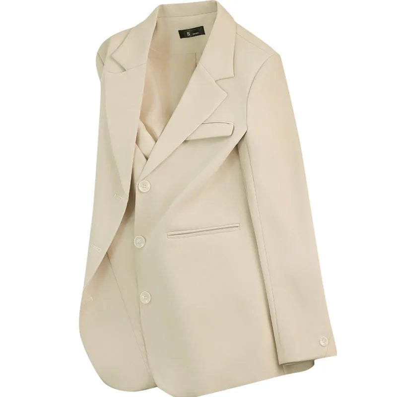 Autumn Blazers Femme 2024 Korean Fashion Office Lady Formal Jackets Coats Elegant Outerwears Long Sleeve Casual Solid Tops