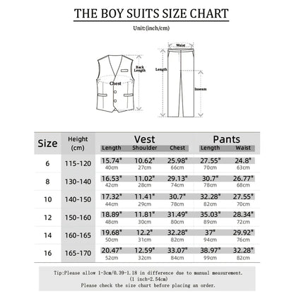 Kids Clothes Boys Suit Wedding Flower Formal Easter Child Party Ceremony Birthday Costume Photography with Vest Pants 5PCS