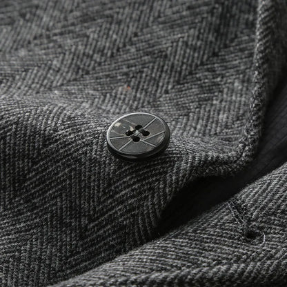 KIDWHXR Man Suit Coat Non-ironing Striped Turn Down Collar Male Outerwear Slim Long Sleeve Pocket Business Casual Men Blazer