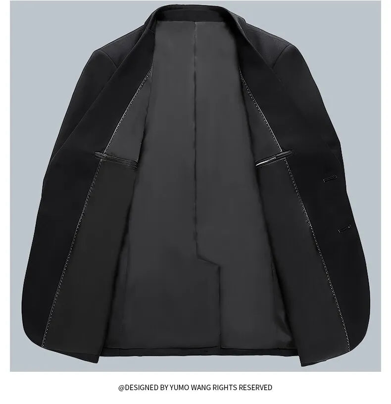 Men's Wedding Suit Set – Blazer & Trousers for Groom, Banquet & Business in Black, Blue & Gray