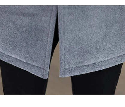 High-quality winter new style mid-length solid color men's fashionable and cool golden mink woolen trench coat with cotton